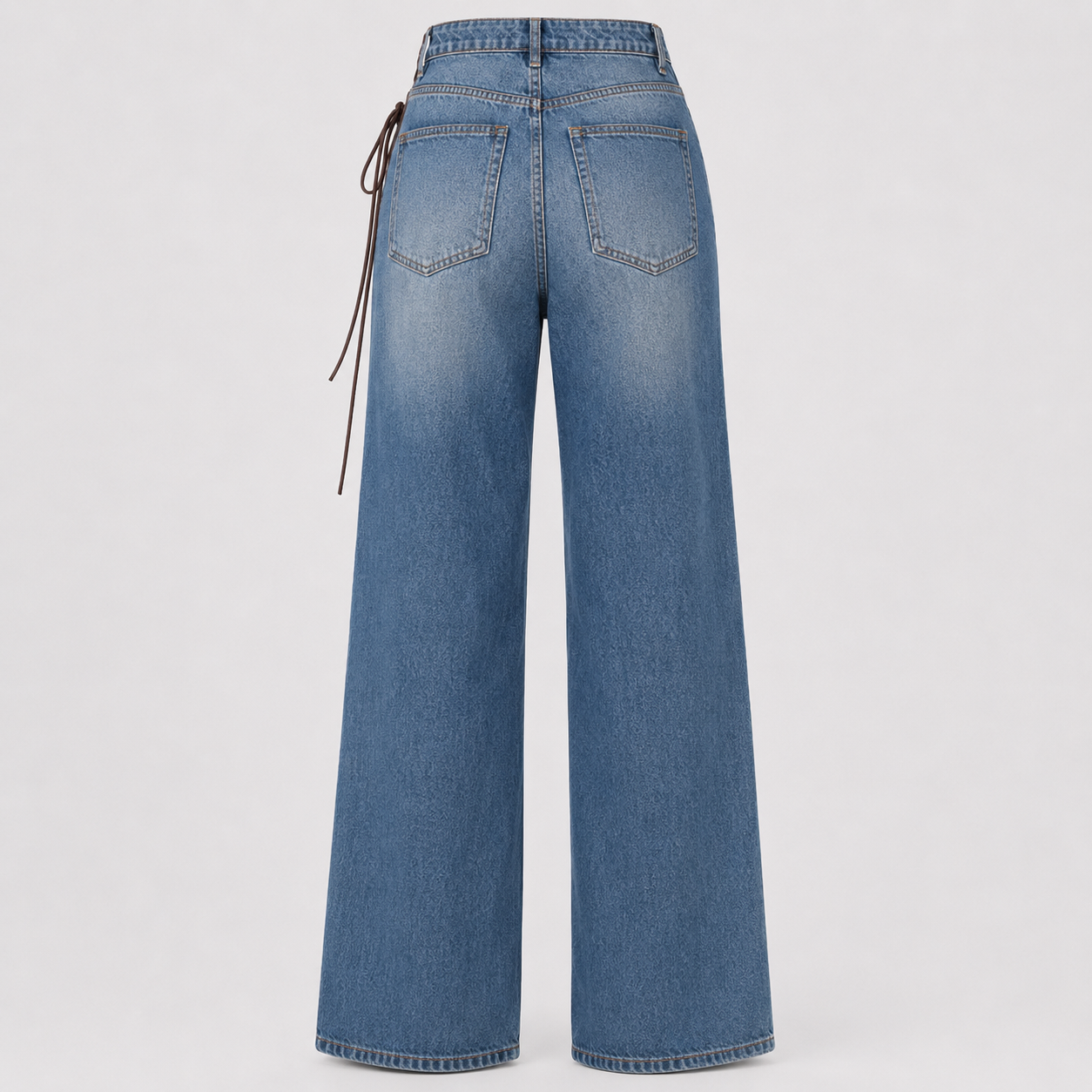 Women's Blue Mid-Rise Straight Fit Cotton Jeans