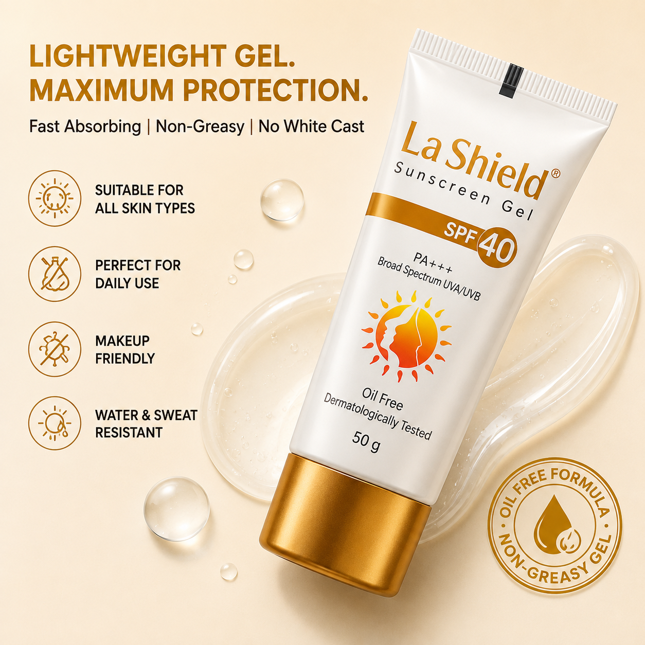 La Shield Sunscreen Gel SPF 40